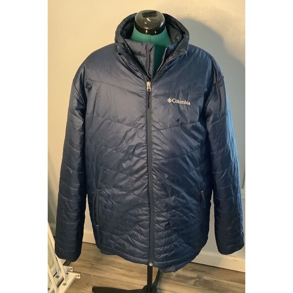 Columbia Men’s Jacket And Vest Combo Omni Heat Blue Large Tall - Picture 2 of 16